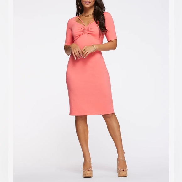 Jessica Simpson Sugar Coral Anisa Sweetheart Ruched Dress XS/S - Picture 1 of 11